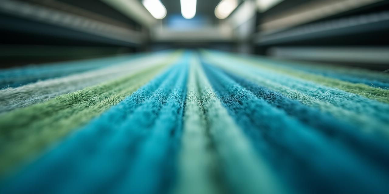 Primer plano de fibras textiles sostenibles y procesos de fabricación modernos